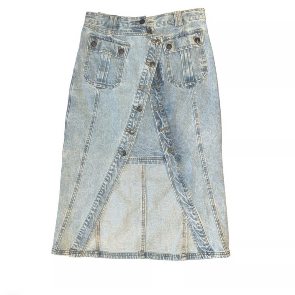 Hunter & Brown Denim Button-Front Women's Skirt - Picture 6 of 6